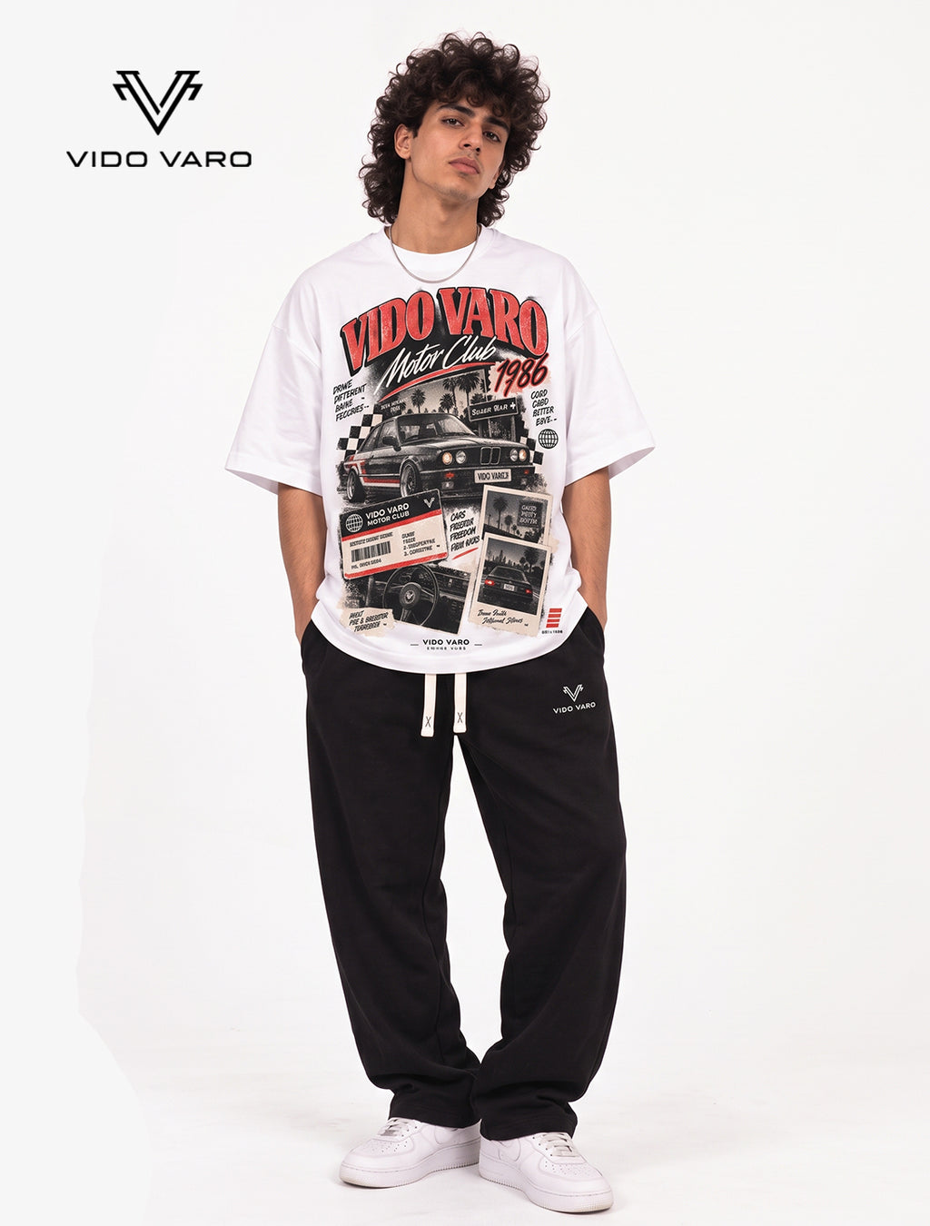 Motor Club 1986 Graphic Oversized T-Shirt- White