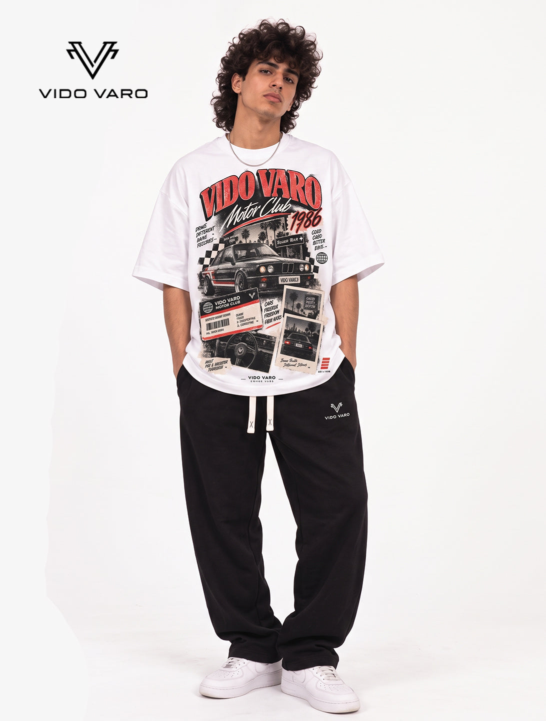 Motor Club 1986 Graphic Oversized T-Shirt- White