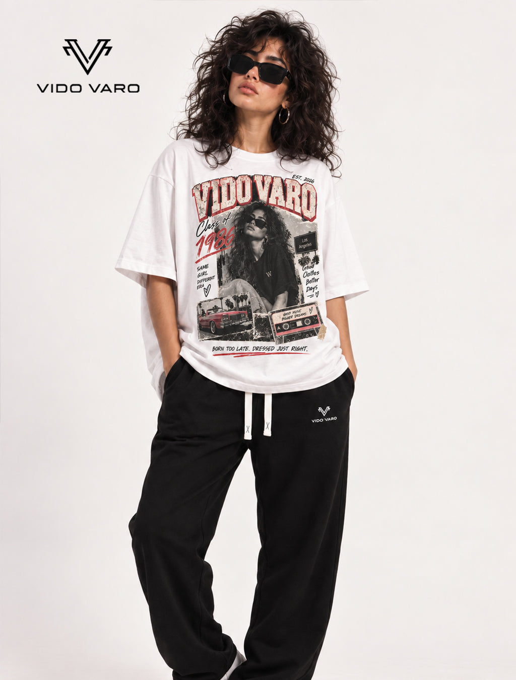 Class of 1986 Girl Graphic Oversized T-Shirt- White