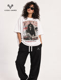 Class of 1986 Girl Graphic Oversized T-Shirt- White