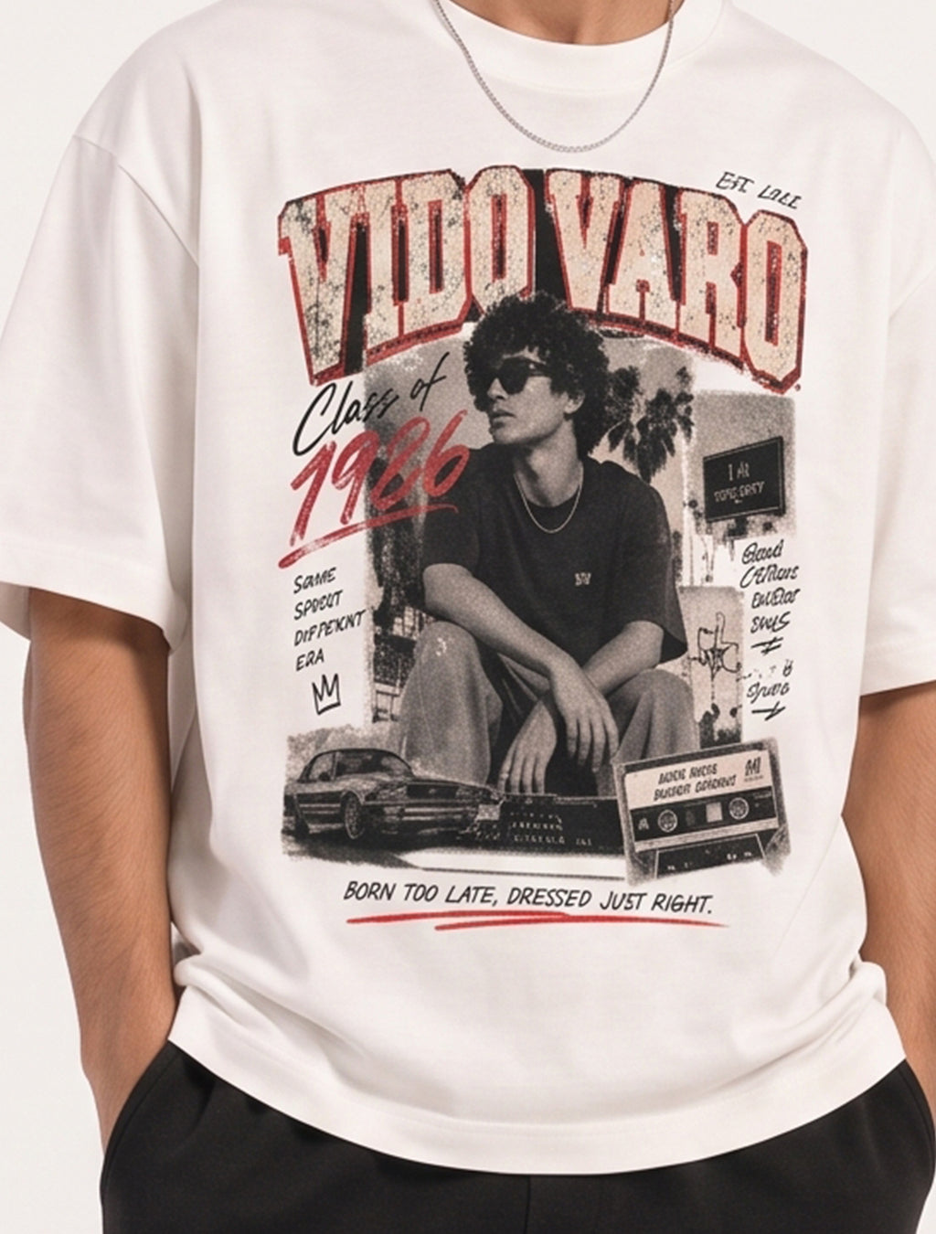 Class of 1986 Graphic Oversized T-Shirt- White