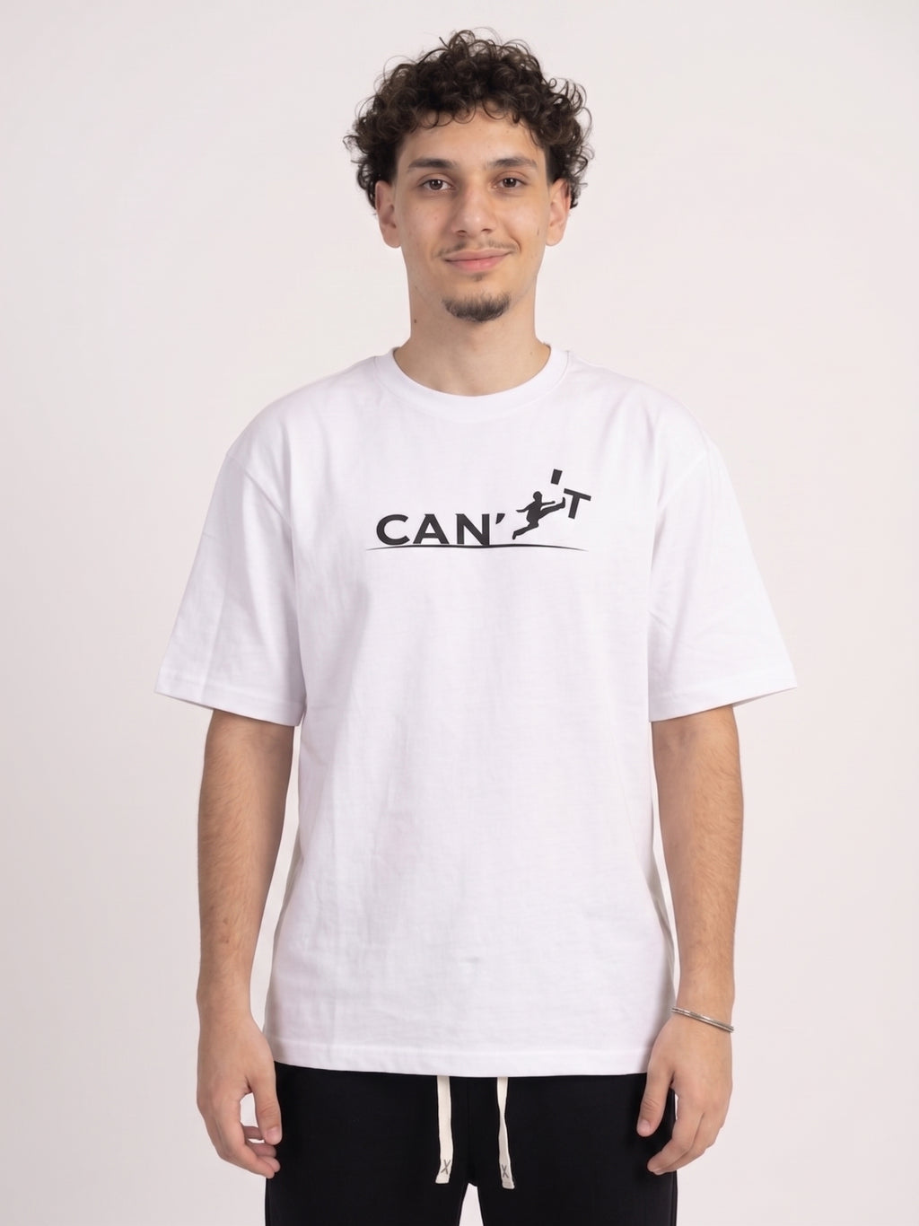 I can't oversized white T-shirt