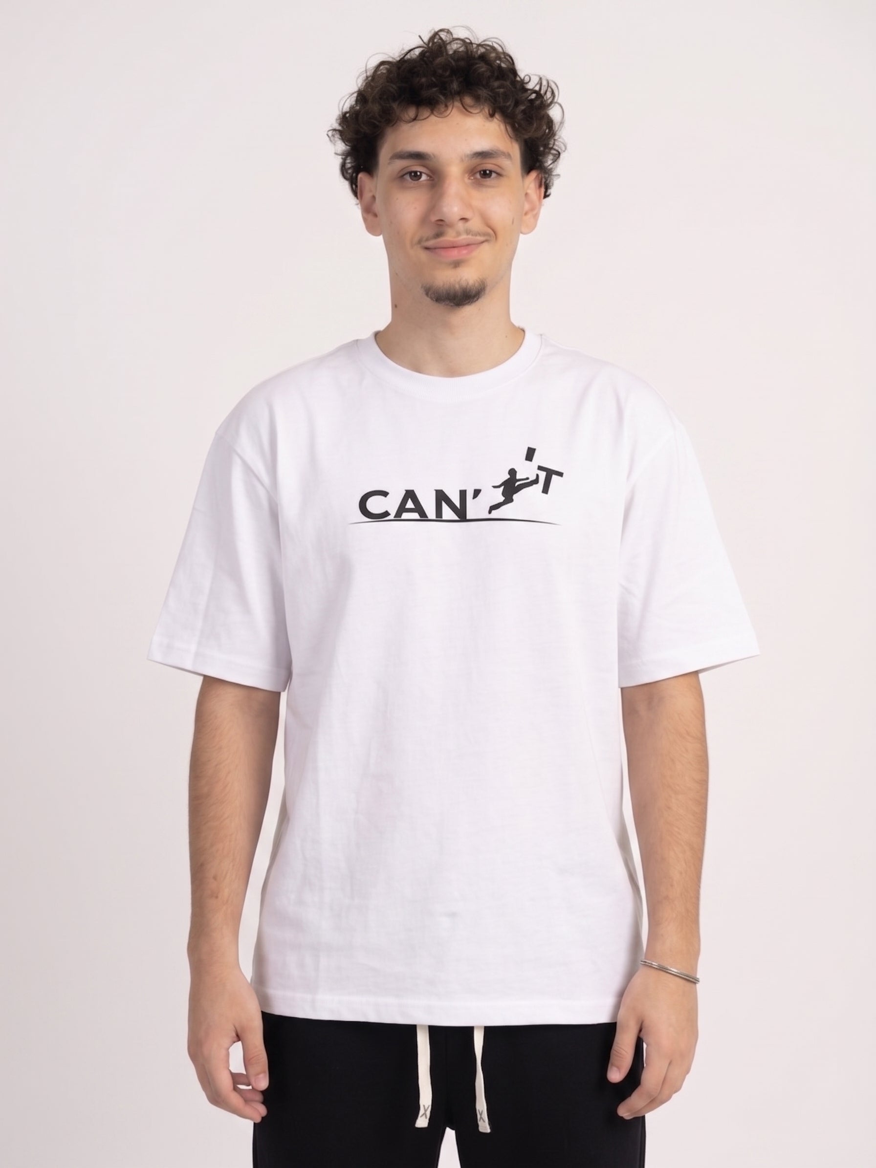 I can't oversized white T-shirt